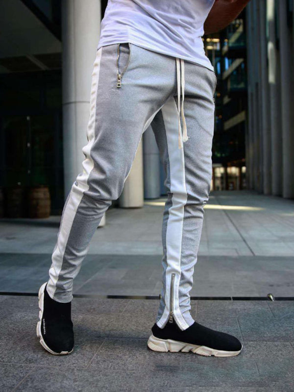 Multi-zipper Sportspants - Color-Block Casual - Double-pocket