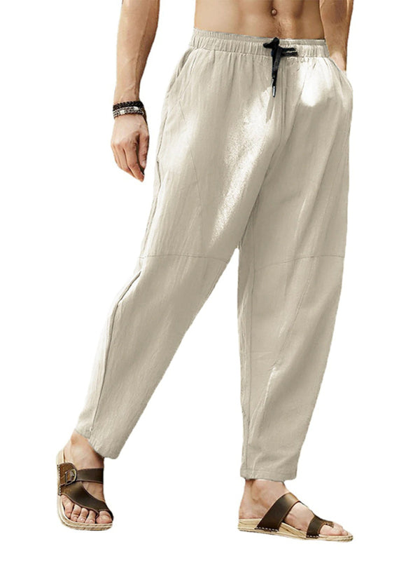 Pencil Pants - Casual Loose Cotton and Linen Drawstring Hip-Hop Lantern