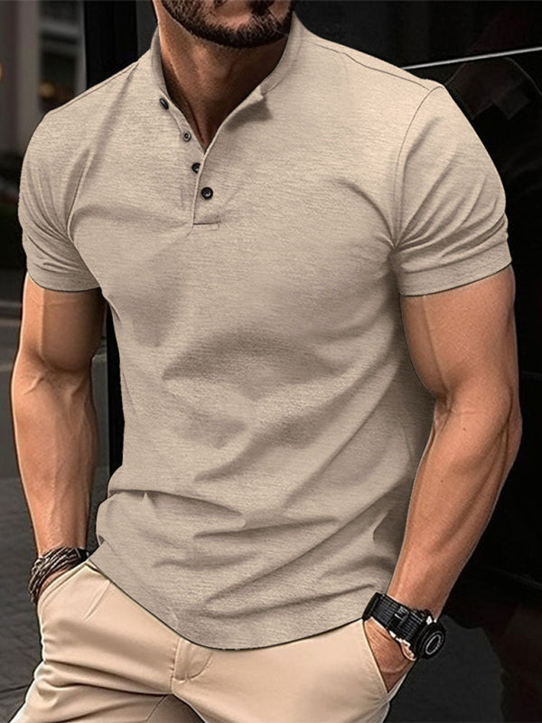 Polo Shirt - Button Henley Collar Sports