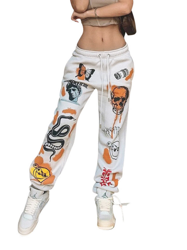 Trousers - Halloween Tie High Waist