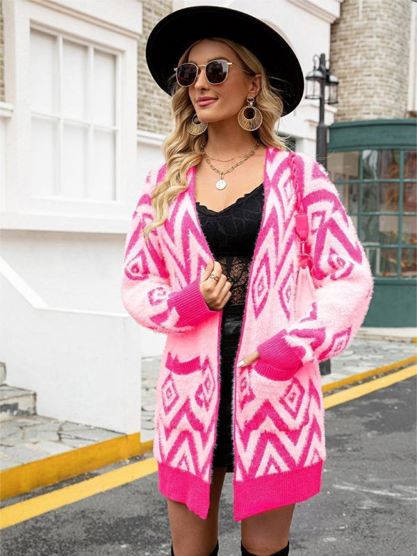 Cardigan - Retro Diamond Mid-Length