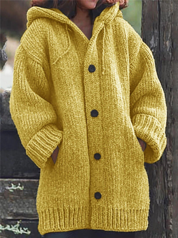Cardigans - Loose Warm Hooded Sweater