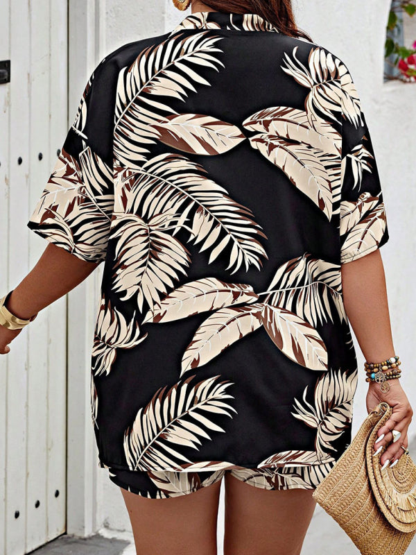 Stylish Printed Resort Cardigan and Shorts Set