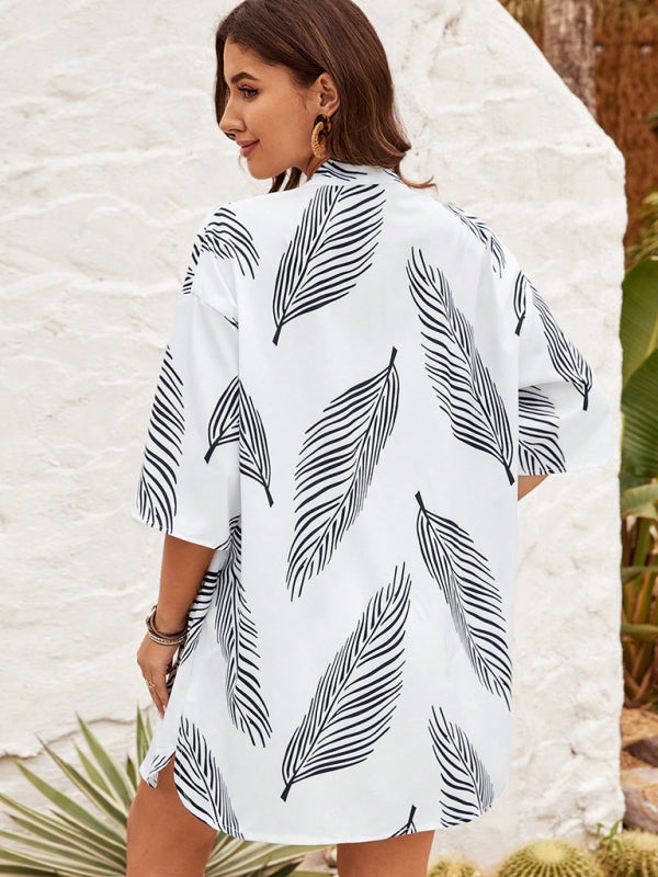 Stylish Printed Resort Cardigan and Shorts Set