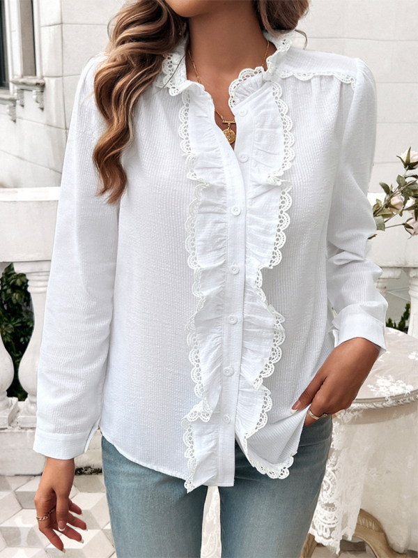 Shirts & Blouses - Temperament Contrast Striped Shirt