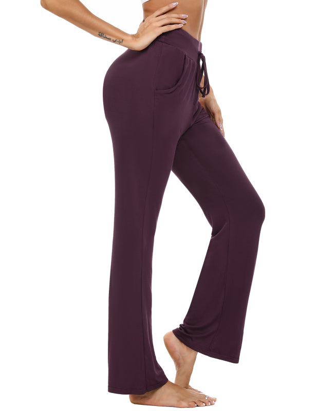 Women's
Wide Waist Pocket Adjustable Modal Straight Fit Yoga Pants