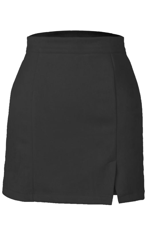 Half Skirt - Suede Hip High Waist A-Line