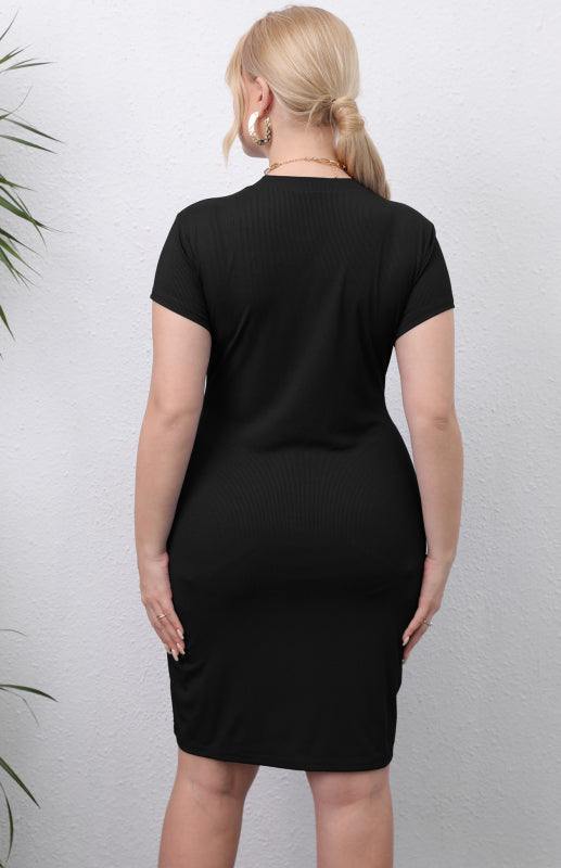 Women's Plus Size Short Sleeve Side Slit Dress