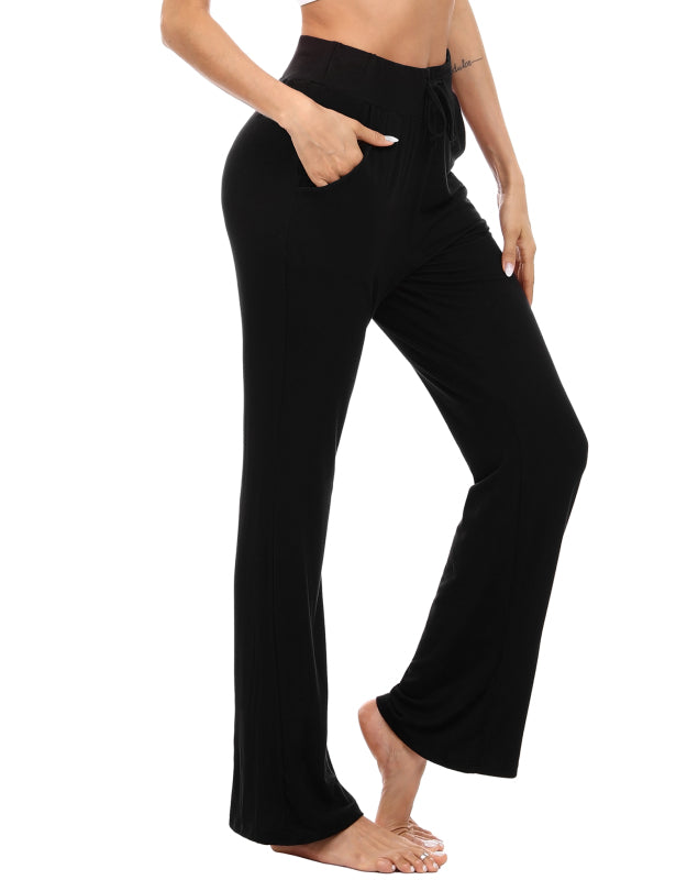 Women's
Wide Waist Pocket Adjustable Modal Straight Fit Yoga Pants