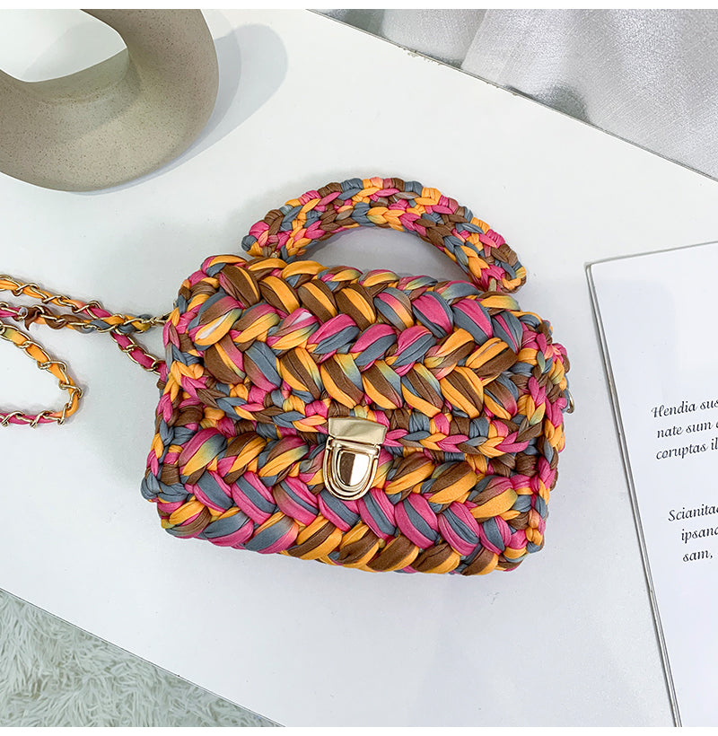 Hand Knitted Crochet Tote Crossbody Bag