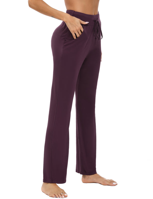 Women's
Wide Waist Pocket Adjustable Modal Straight Fit Yoga Pants
