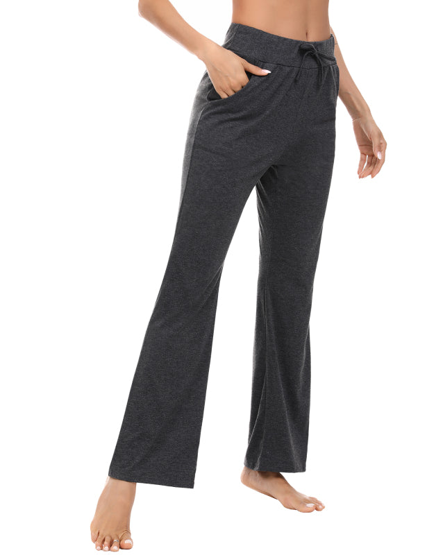 Women's
 Wide Waist Pocket Adjustable Modal Straight Fit Yoga Pants