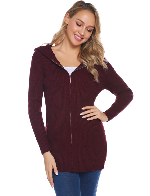Casual - Comfortable And Warm Long Hooded Sweater Jacket