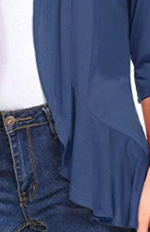 Ladies Casual Fashion Solid Color Cardigan Top