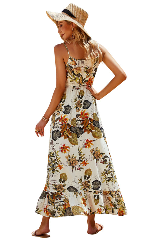 Women's Resort Style Skirt Women's Fashion Print Sling Dress