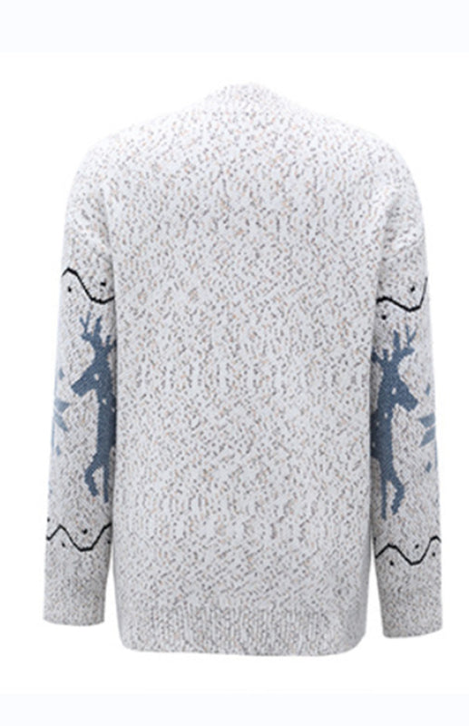 Autumn And Winter Sweaters Single-Breasted Santa Deer Cardigan Sweater Woman