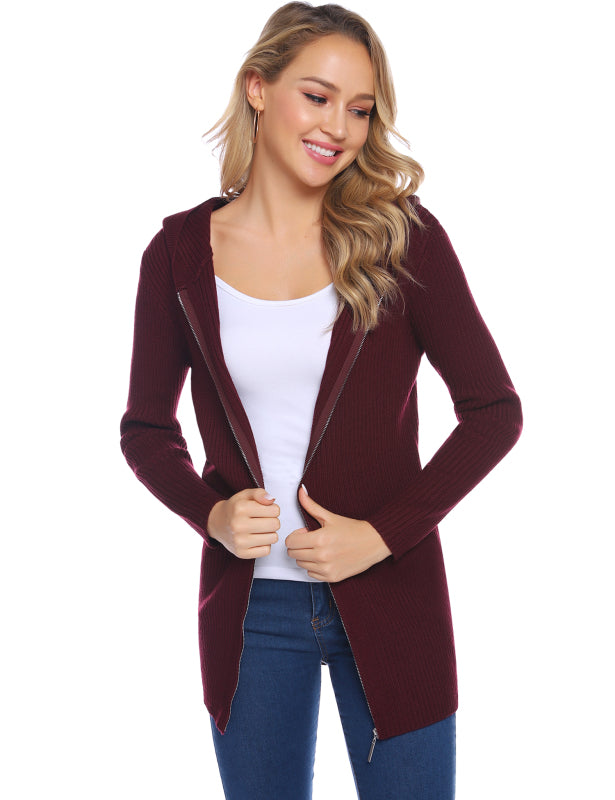 Casual - Comfortable And Warm Long Hooded Sweater Jacket