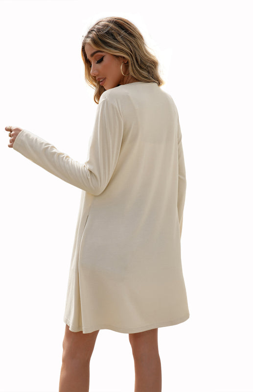 V-Neck Button Placket Knitted Cardigan