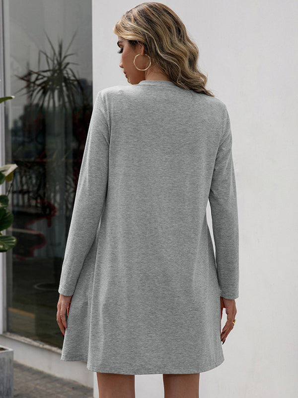 Solid V-Neck Long Sleeve Single Breasted Casual Jacket