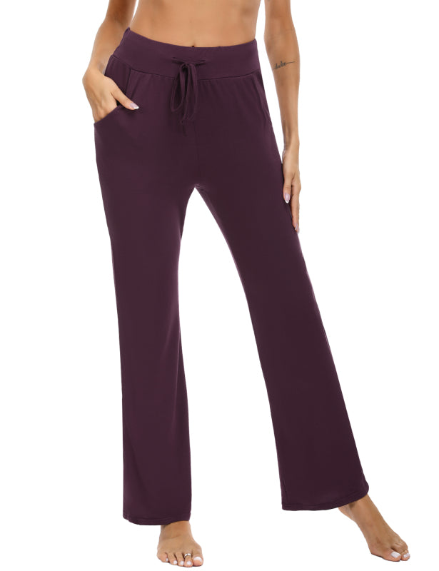 Women's
Wide Waist Pocket Adjustable Modal Straight Fit Yoga Pants