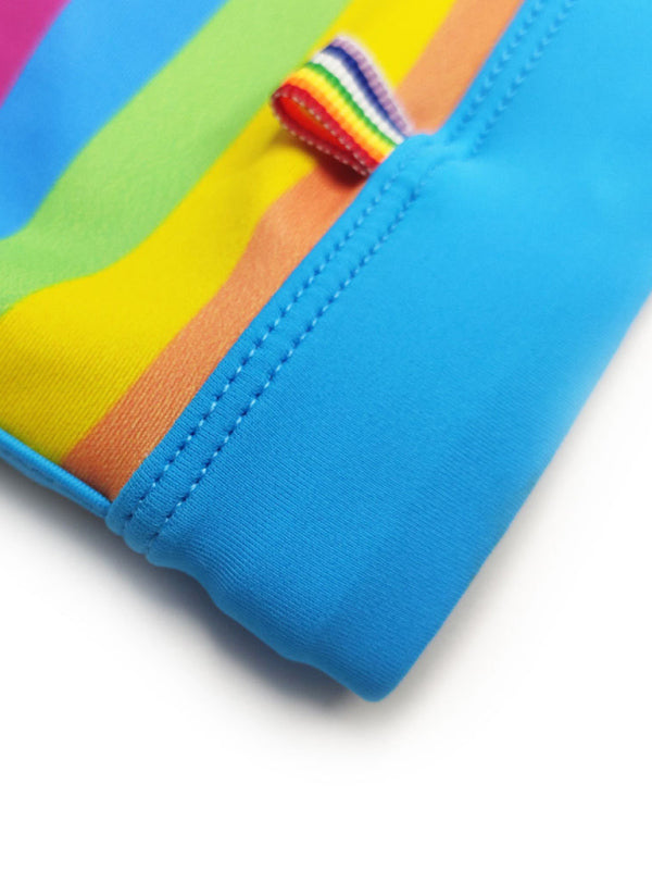 Swim Shorts - Rainbow Fashion Tethered Slit Boxer