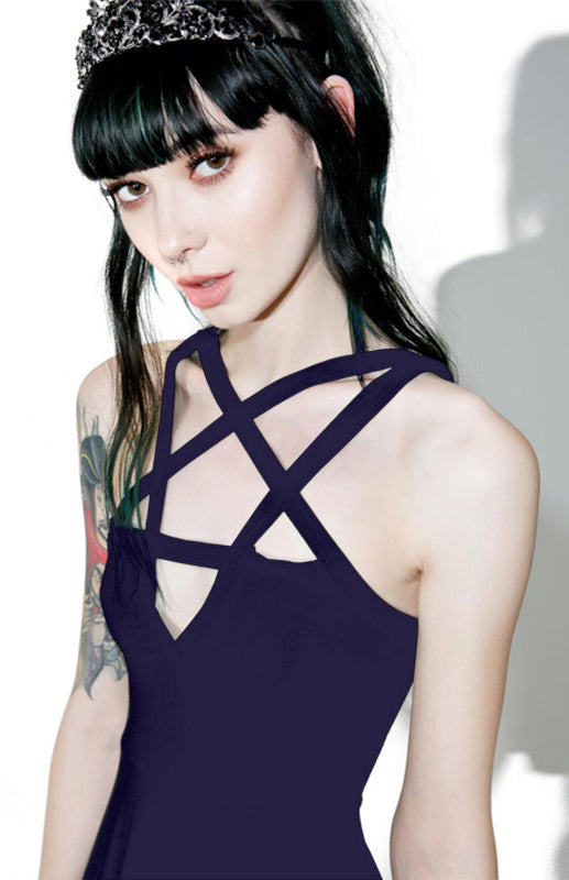 Five Star Wrap Chest Dress Suspender Dress