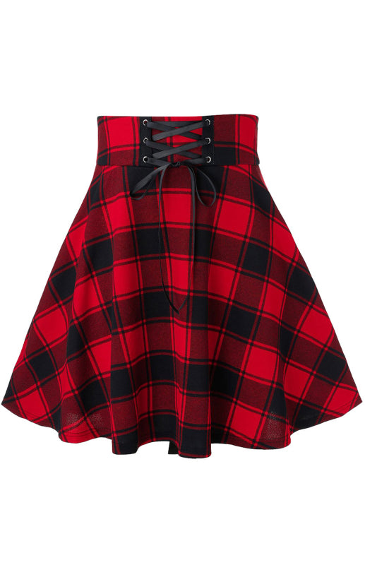 Skirt - Casual Fashion A-Type Plaid