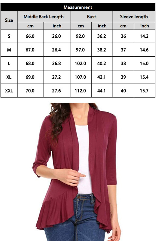 Ladies Casual Fashion Solid Color Cardigan Top