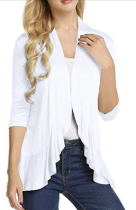 Ladies Casual Fashion Solid Color Cardigan Top