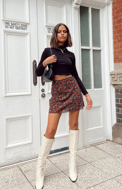 Skirt - Mesh High Waist Double-Layer Slim