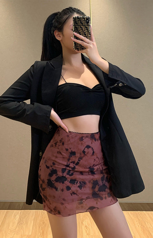 Skirt - Mesh High Waist Double-Layer Slim