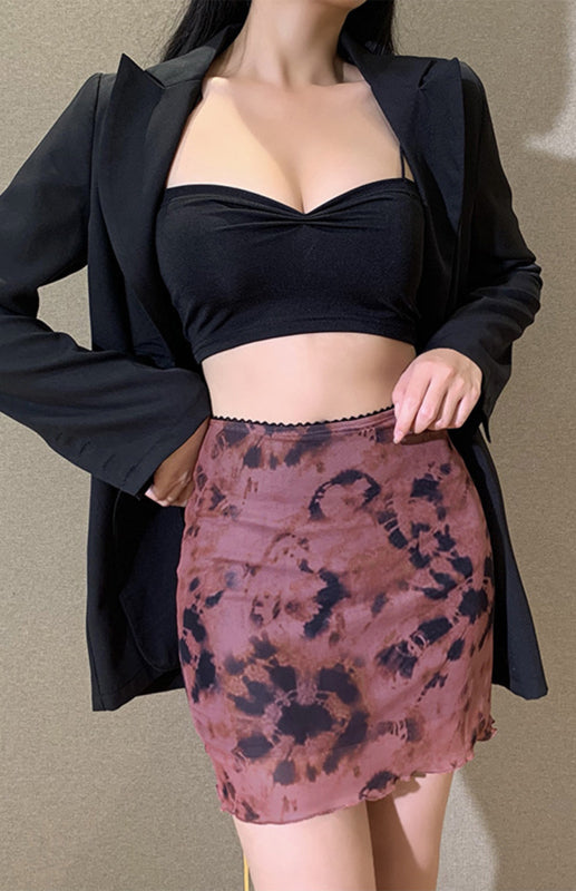 Skirt - Mesh High Waist Double-Layer Slim