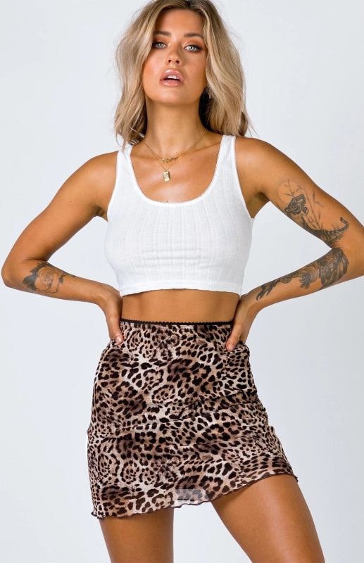 Skirt - Mesh High Waist Double-Layer Slim