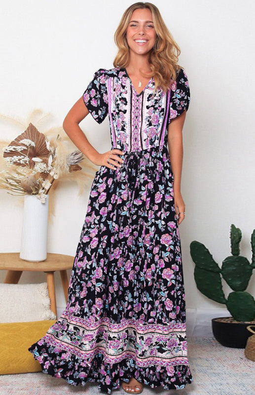 Women's Summer Bohemian Slim Beach Dress