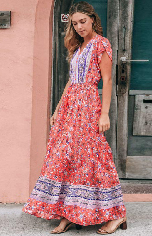Women's Summer Bohemian Slim Beach Dress