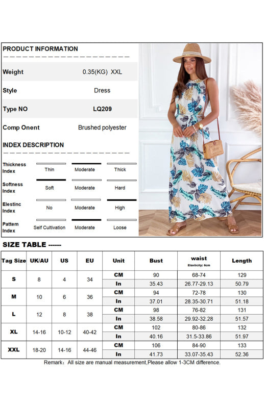 Women's Vintage Halterneck Print Beach Dress
