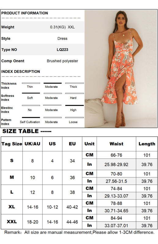 Floral Sling Slim Print Long Dress