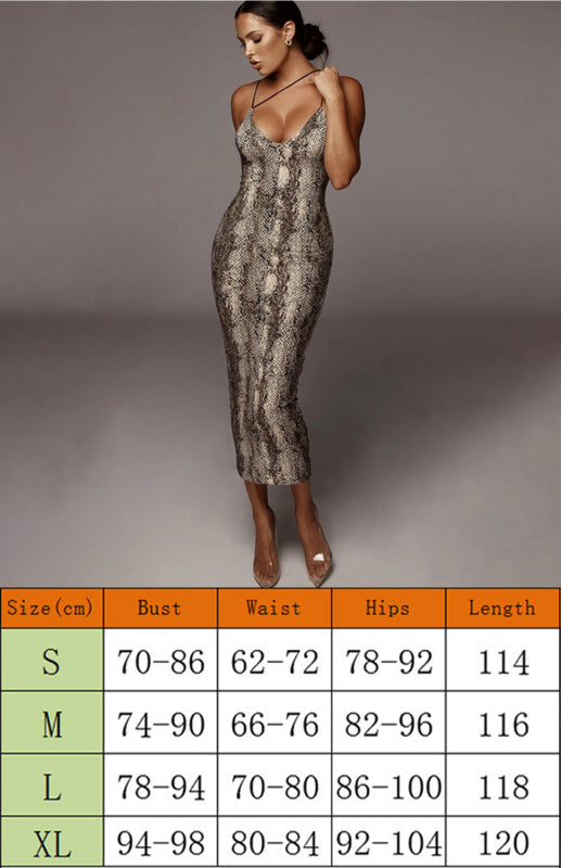 Print Dress - Ladies Sleeveless - V-Neck Leopard