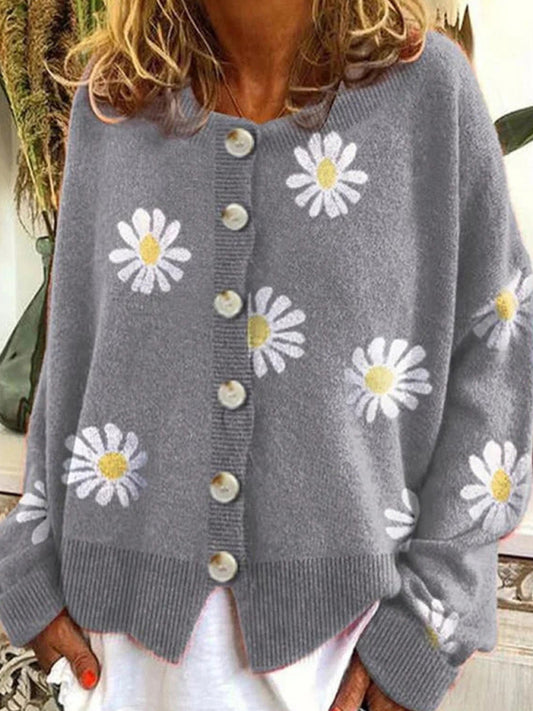 Women's Casual Button Long Sleeve Cardigan Sweater
