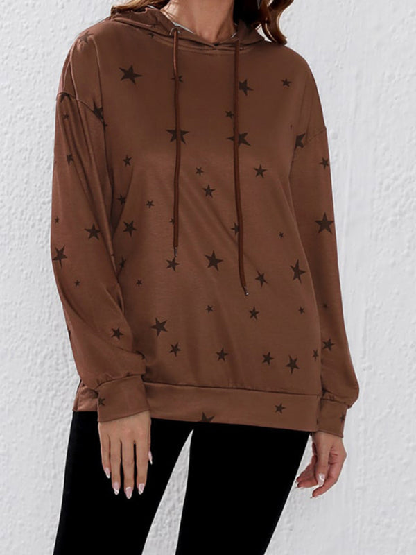 Women's Star Hoodie Long Sleeve Top