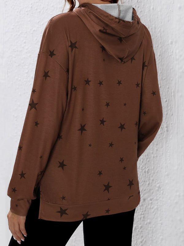 Women's Star Hoodie Long Sleeve Top