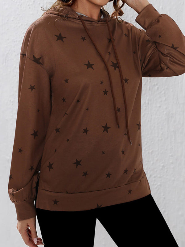 Women's Star Hoodie Long Sleeve Top