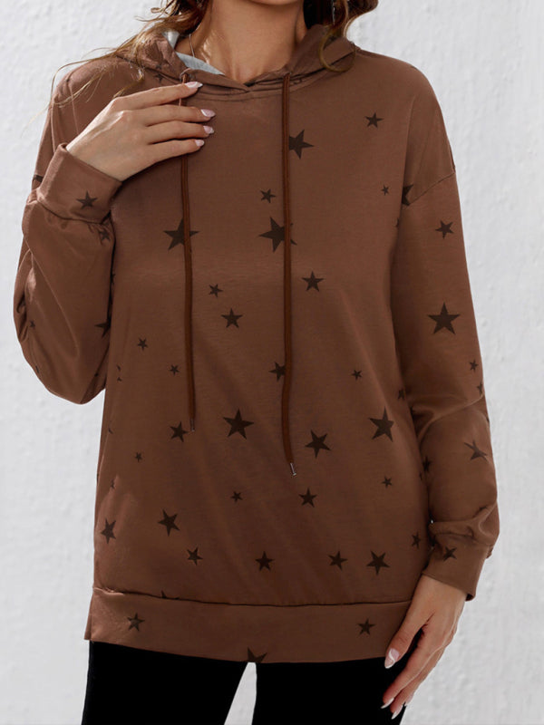 Women's Star Hoodie Long Sleeve Top