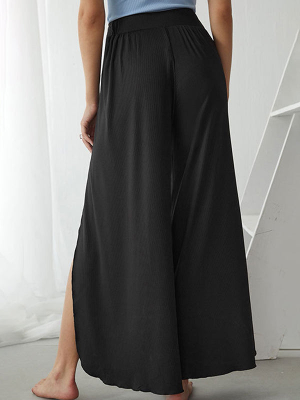 Women's Loose Casual Slit Wide Leg Pants