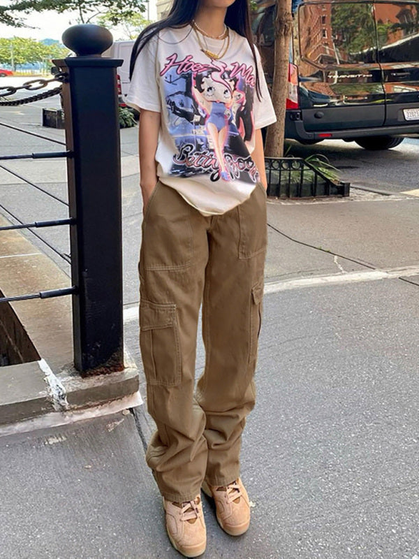 Women’s Loose Fit Low Rise Cargo Pants