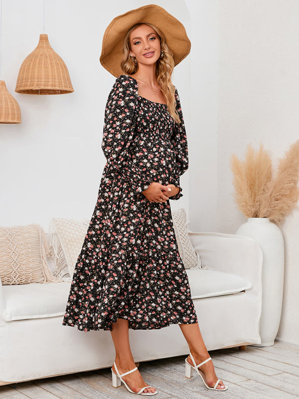 Maternity - Chiffon Dress Small Floral Dresses