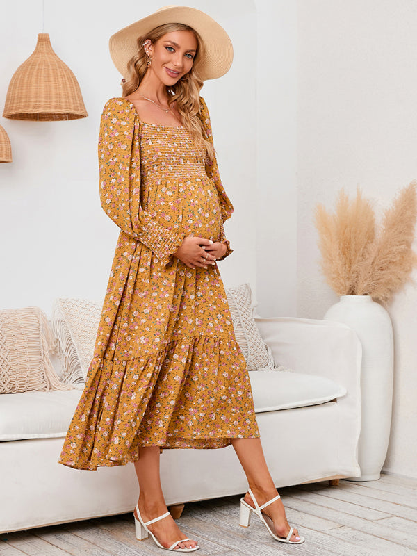 Maternity - Chiffon Dress Small Floral Dresses