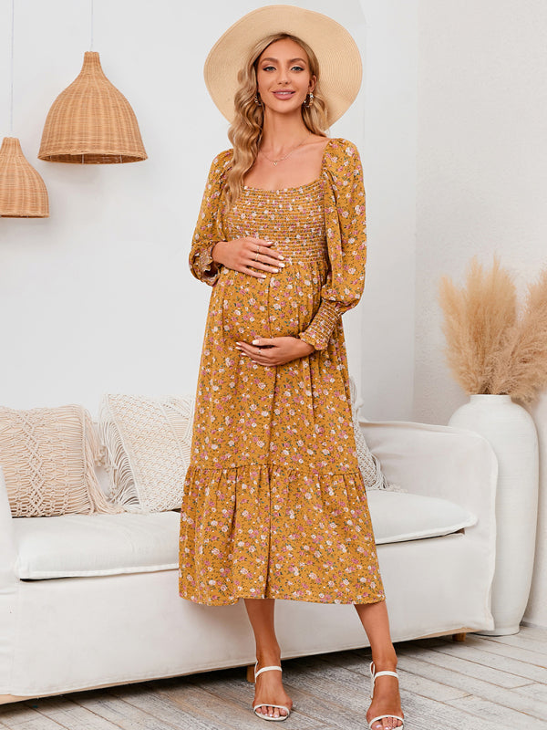 Maternity - Chiffon Dress Small Floral Dresses