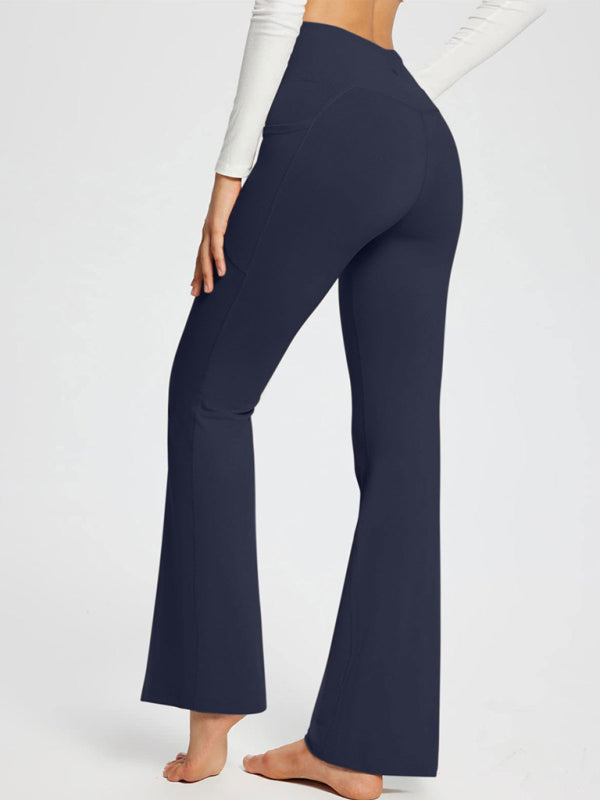 Leggings - Solid Color Full Length Pocket Waist Flare