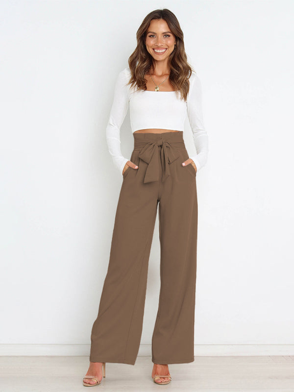 Wide Leg Trousers - Chic And Fun Belted